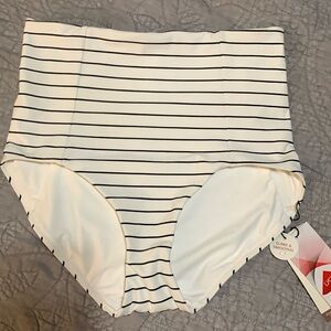Calia black and white stripe swimwear